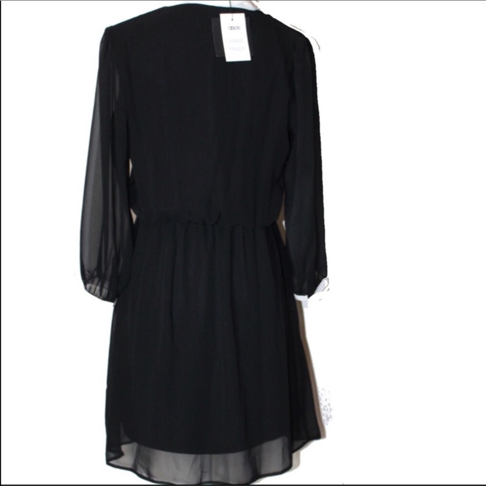 ASOS Black & White Long Sleeve Bow Dress - Picture 3 of 9